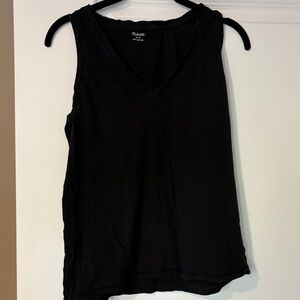 Madewell Black V-Neck Sleeveless Tank